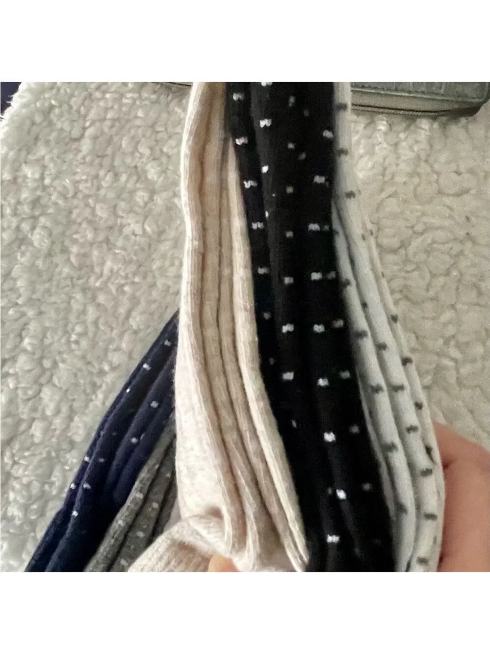 A New Day Navy and Beige Crew Socks 2 Sets of 6 (12 pairs)
